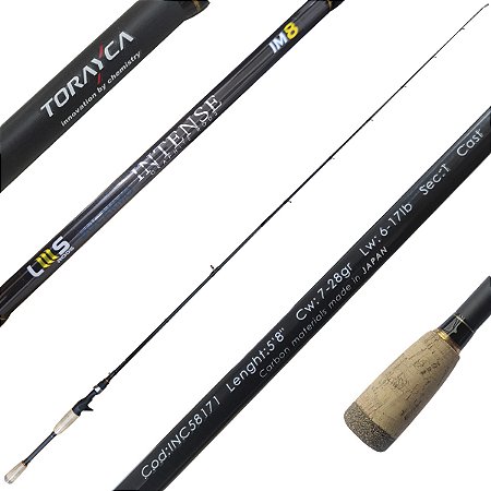 Vara para Carretilha  Intense Carbono 17lb Lumis Cabo Cortiça  1,76m 5'8 Pés
