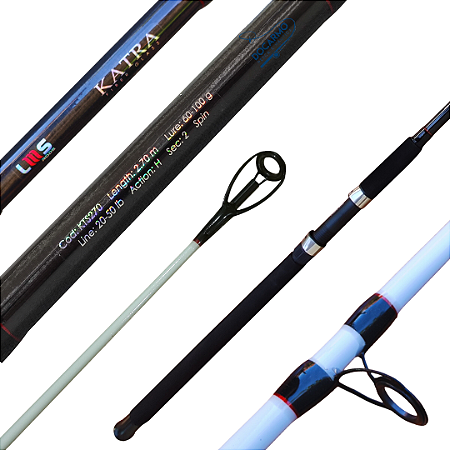 Vara para Molinete 50lb Katra 2,70m Molinete 2 partes  Ação Rápida 9'0 Pés Fibra de Vidro