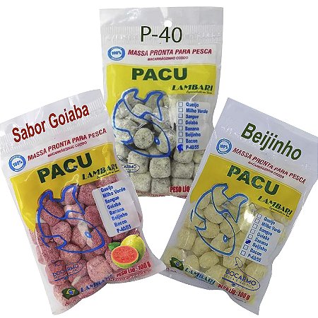 Melhor Massa Isca para Pacu Pronta kit 3 Sabores 100g Cada