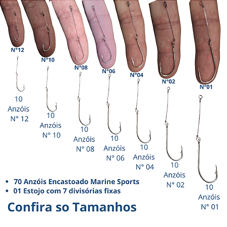Anzol Encastoado 4330 Marine Sports Vários Tamanho Escolha seu Kit