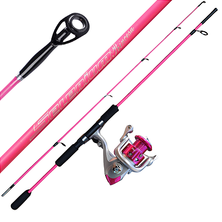 Kit de Pesca Feminino Rosa Vara Maruri 20lb + Molinete Harpoon 3 Rol