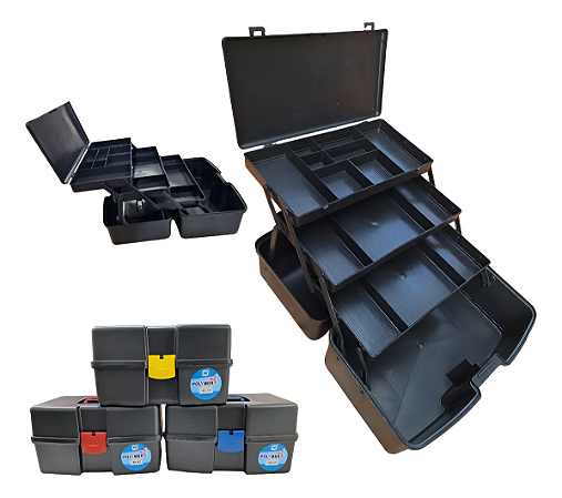 Maleta Caixa Organizadora para Pesca Ferramentas 3 Bandeja Polymer