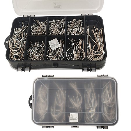 Kit 200 Anzol de Pesca Marine 1/0, 2/0, 3/0, 4/0, 5/0, 6/0, 7/0