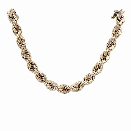 Corrente Folheada 18k  Cordao Baiano com Fecho Boia  Fina 9mm Tam. 45cm