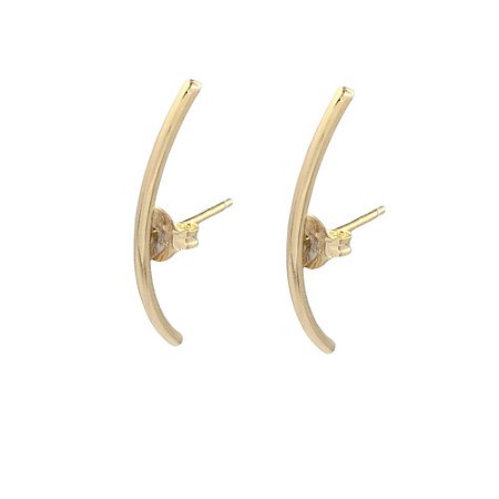 Brinco Folheado 18k Palito Curvo Liso