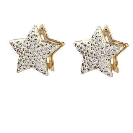 Brinco Folheado 18k Estrela em Zirconia