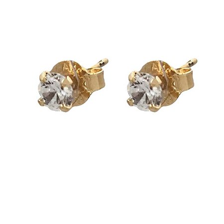 Brinco Folheado 18k Solitario