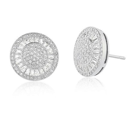 BRINCO EM RODIO PIZZA EM ZIRCONIA