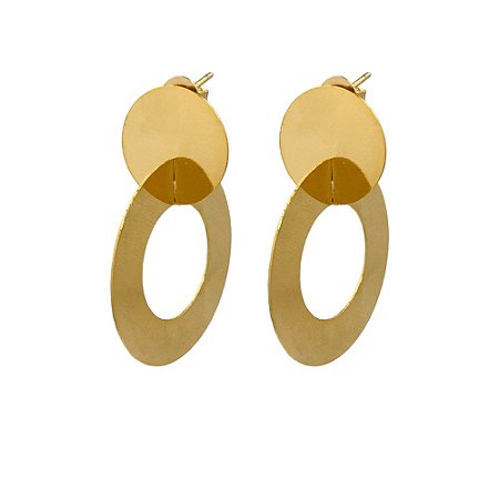 Brinco Folheado 18K Circulo liso e Vazado