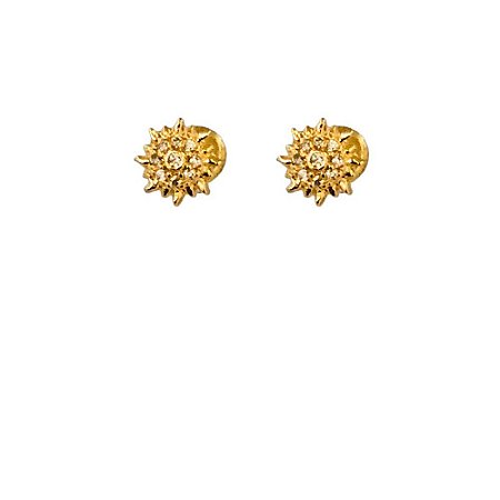 Brinco Folheado 18k Florzinha c/ Zirconia