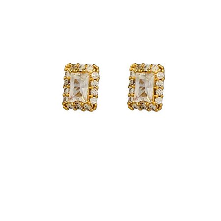 Brinco Folheado 18k  em Zirconia