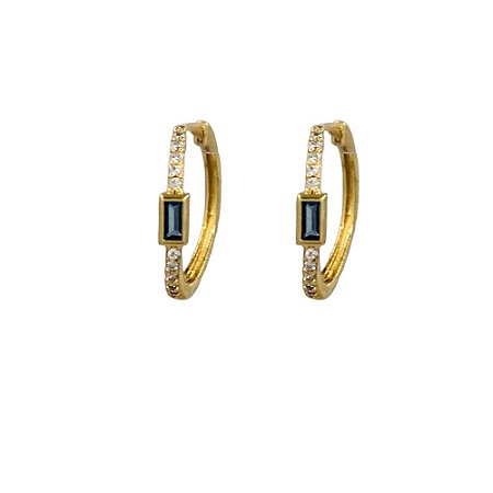 BRINCO FOLHEADO 18K ARO C/ ZIRCONIA