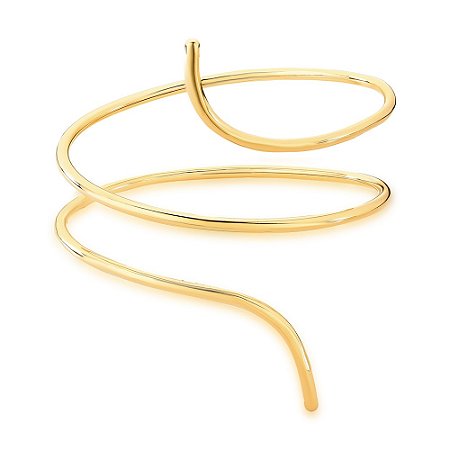 BRACELETE LISO FIO ORGANICO VAZADO CURVO 3 VOLTA 3MM BAN. DOURADO