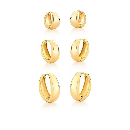 BRINCO ARGOLA LISO 13/17/22MM
15/20/24MM (MISS) BAN. DOURADO