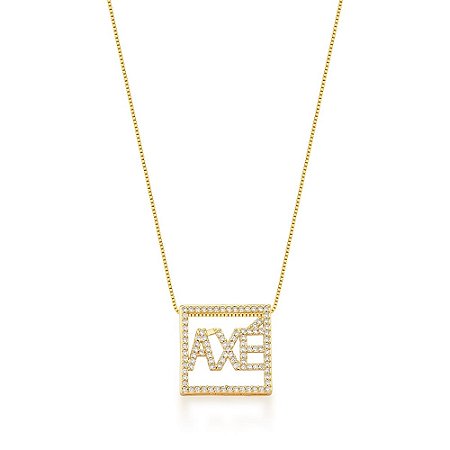 Corrente Folheada 18k Axe em Zirconia