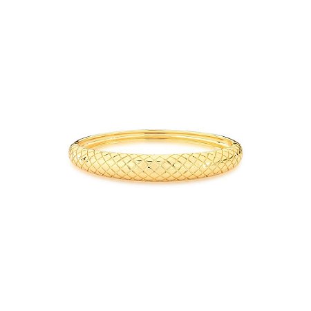 BRACELETE  FOLHEADO 18K LISO ESCAMA TRABALHADO FRENTE