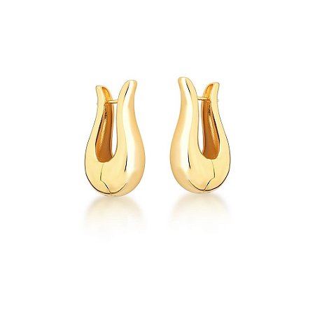 BRINCO FOLHEADO 18K ARGOLA LISOCURVO OVAL
