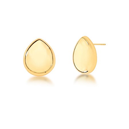 BRINCO FOLHEADO 18K LISO GOTA