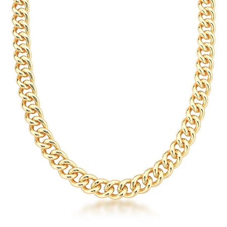 CORRENTE FOLHEADA 18K LISO ELO GRUMET 8MM