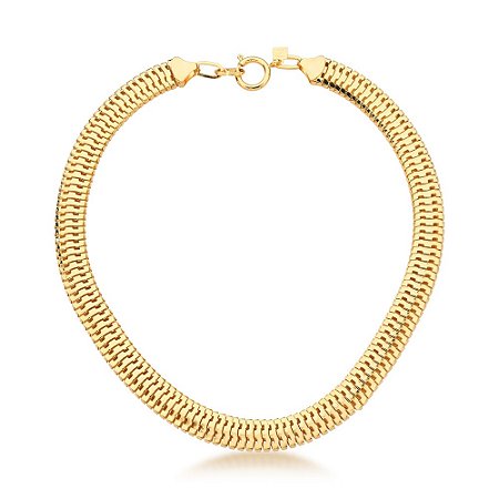CORRENTE FOLHEADA 18K MALHA ESTEIRA LISO