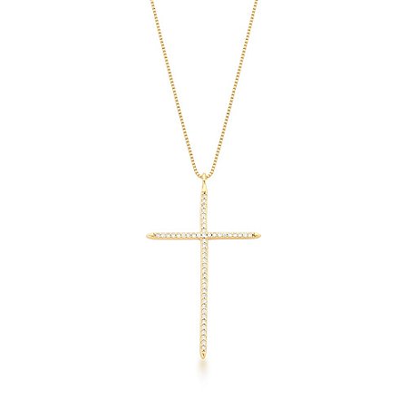 Corrente Folheada 18k c/ Pingente Cruz