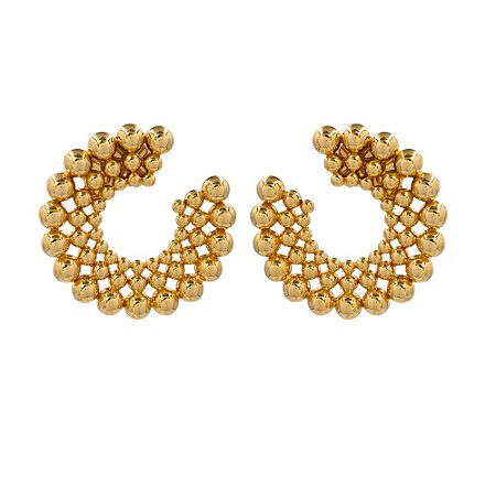 BRINCO BAN. DOURADO LISO BOLA 3 VOLTAS CURVO 38MM (CURINGA)
