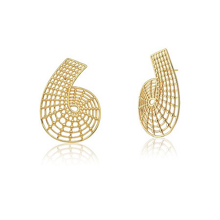 BRINCO BAN. DOURADO LISO VAZADO CURVO