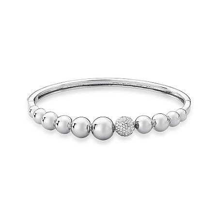 BRACELETE BAN. A RODIO CRAV. ZIRC BRANCA FRENTE BOLA