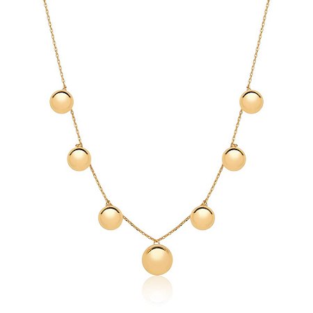 COLAR BAN. DOURADO LISO  7 BOLA