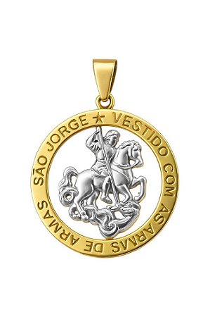 Pingente em Ouro São Jorge Redondo Ref 33.0