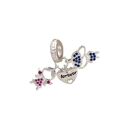 Berloque de Prata  Menino e Menina