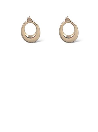 Brinco Folheado 18k Oval Vazado