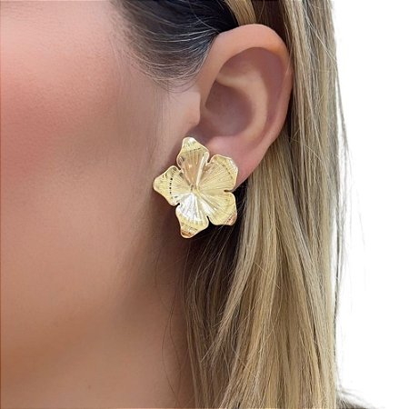 Brinco Folheado 18k  Flor