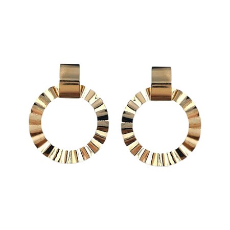 Brinco Folheado 18k Base Lisa com Circulo Trabalhado