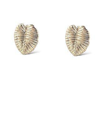 Brinco Folheado 18k Folha Trabalhada