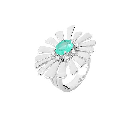 ANEL BAN. A RODIO PEDRA FUSION TURMALINA/BRANCAOVAL/FLOR