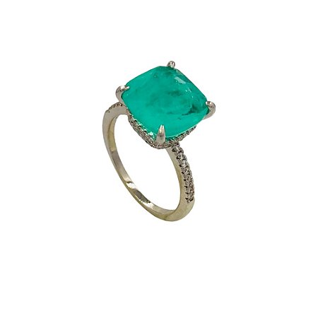 ANEL BAN. A RODIO PEDRA FUSION TURMALINA CRAV. ZIRC BRANCA LATERAL