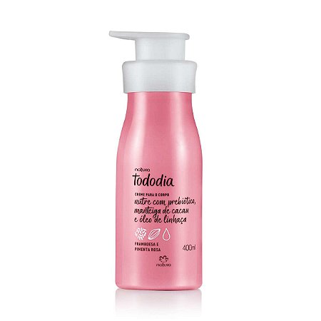 Tododia Framboesa e Pimenta Rosa Creme desodorante nutritivo para o corpo, 400ml