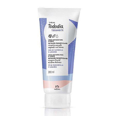 Natura Tododia Todanoite Creme Noturno para o corpo chá de camomila e lavanda, 200ml