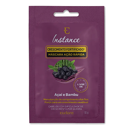 Sachê Máscara Capilar Instance Açaí e Bambu 30g - Crescimento Fortificado