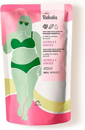 Tododia Creme Sorbet Desodorante Nutritivo para o corpo Acerola e Hibisco Refil, 400ml