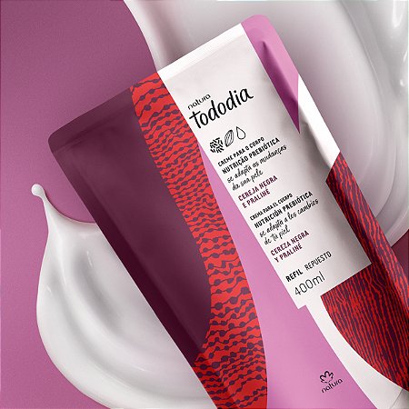 Tododia Cereja Negra e Praliné Creme Desodorante Nutritivo para o Corpo REFIL, 400ml