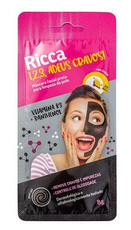 Máscara Facial Preta Para Limpeza Da Pele Ricca