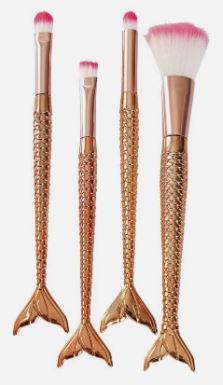 Kit Pincel Sereia Rose Gold - 4 Un