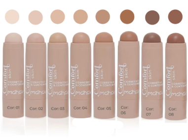 Corretivo e Contorno Cremoso em Stick Bastão Comfort Skin Mahav 6,5g