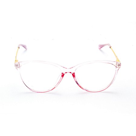 Armação para Óculos de Grau Feminino Acetato Transparente Rosa Claro