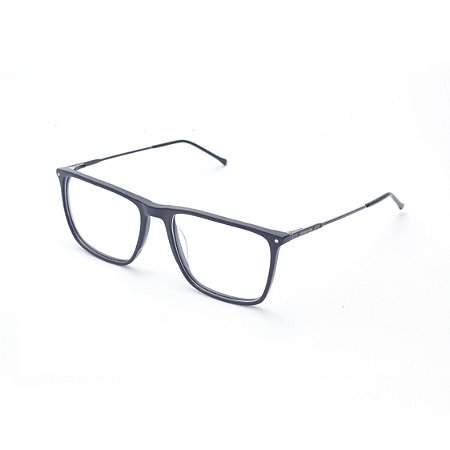 Armação para Óculos de Grau Masculino Quadrado Acetato Preto Fosco