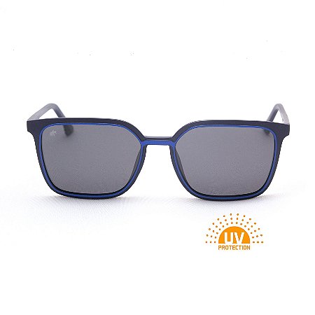 Óculos de Sol Masculino Quadrado Azul Marinho Detalhe Azul Royal Fosco