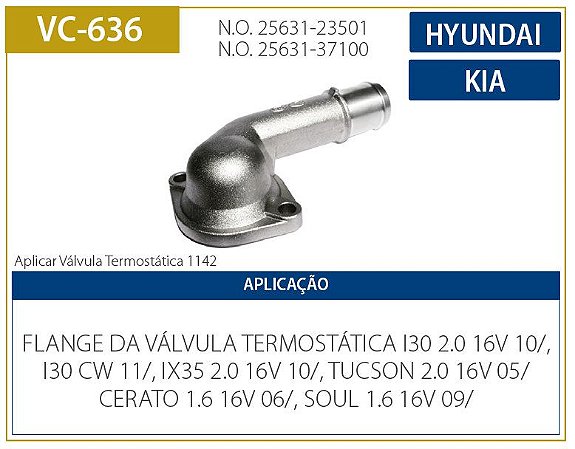 flange bocal da valvula termostatica hyundai i30 / tucson / elantra / accent