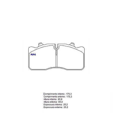 Pastilha Freio Caminhão/Ônibus Dianteira Traseira Sistema Perrot 1296-SYL